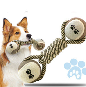 Pet Dumbbell Rope Tennis Ball Chew Toys - Pet Park