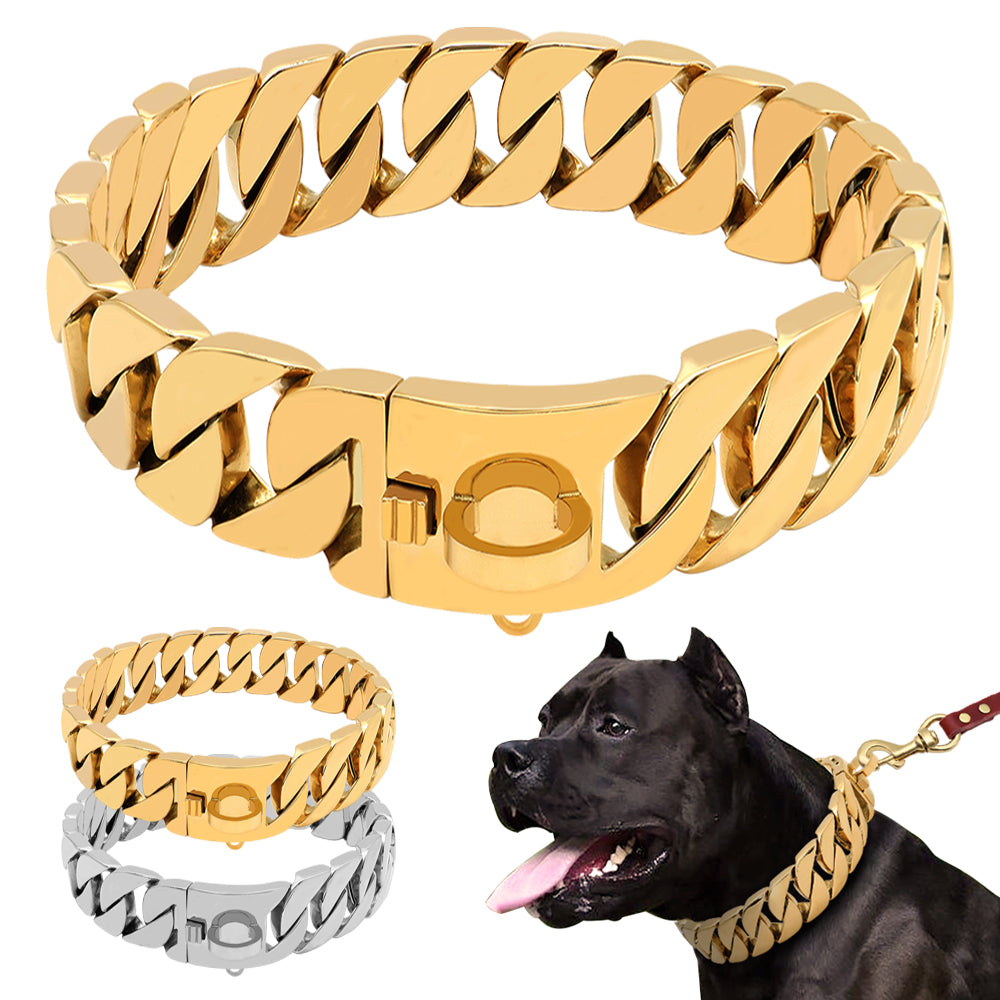 Stainless Steel Dog Chain Collar - Pet Park